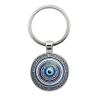 Glass Evil Eye Keychain – Decorative Protection Keychain for Keys
